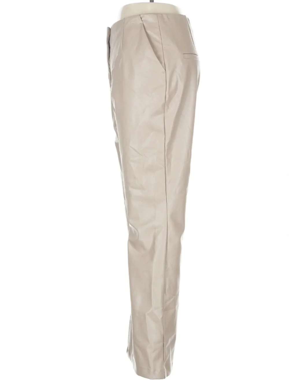 Abercrombie Curve Love Faux Leather Slim Flare Pants Taupe Beige High Rise 28S - Picture 8 of 8